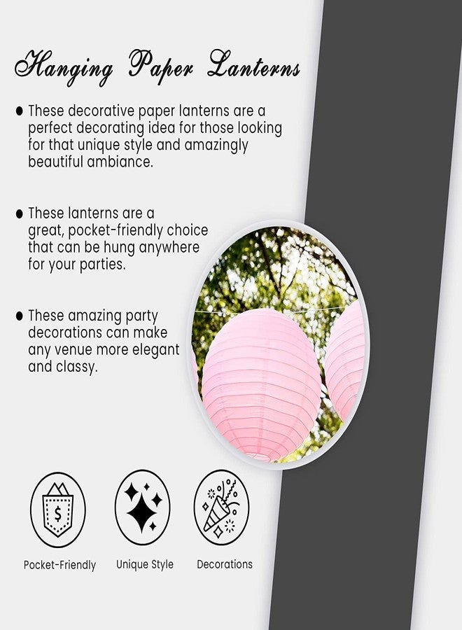 The Decor Affair فوانيس ورقية من ديكور أفير (مجموعة من 5 قطع) | فوانيس ورقية صينية ويابانية | زينة حفلات | داخلية وخارجية | زينة حفلات الزفاف، والحفلات، وحفلات استقبال المولود. (8 بوصة، وردي) - Image 4
